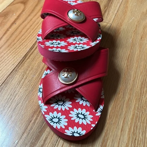 Tory Burch Melody Criss Cross Leather Sandals Sz 9 - Picture 11 of 15